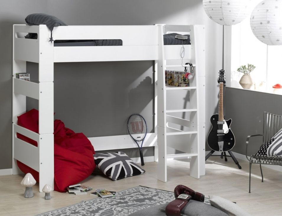 Lit mezzanine modulable blanc London 90x200cm - Photo n°1