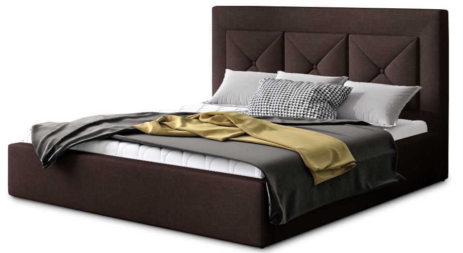 Lit moderne en tissu CLARIN - Avec ou sans rangement - Photo n°1