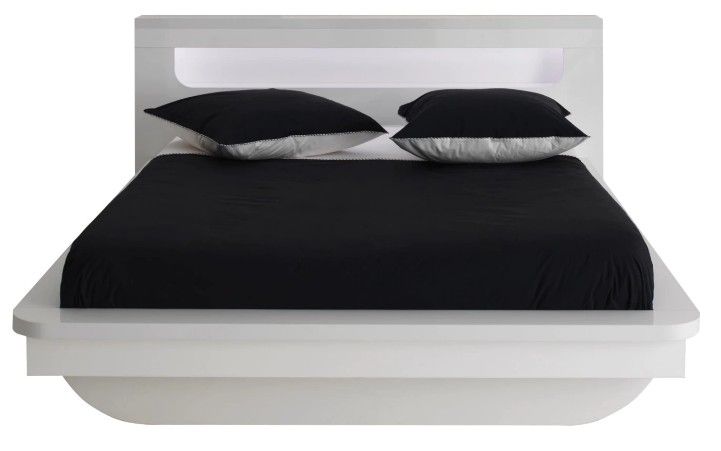 Lit moderne laqué blanc Diva 160 - Photo n°1