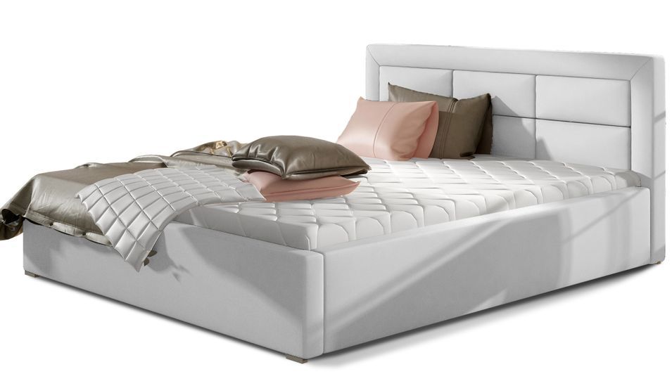 Lit moderne simili cuir capitonné RIZARO - Avec ou sans rangement - Photo n°1