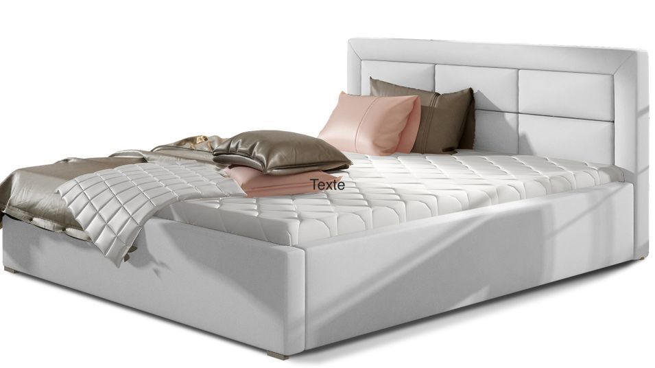 Lit moderne simili cuir capitonné RIZARO - Avec ou sans rangement - Photo n°1