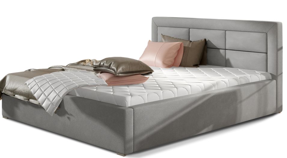 Lit moderne velours capitonné RIZARO - Avec ou sans rangement - Photo n°1