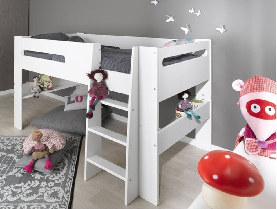 Lit modulable mi hauteur blanc London 90x200cm - Photo n°1