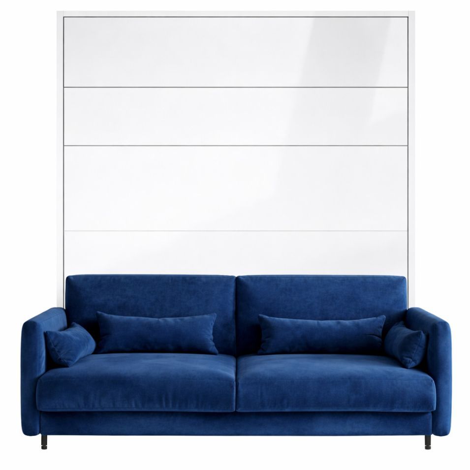 Lit escamotable vertical avec canapé tissu NOBY - Photo n°1