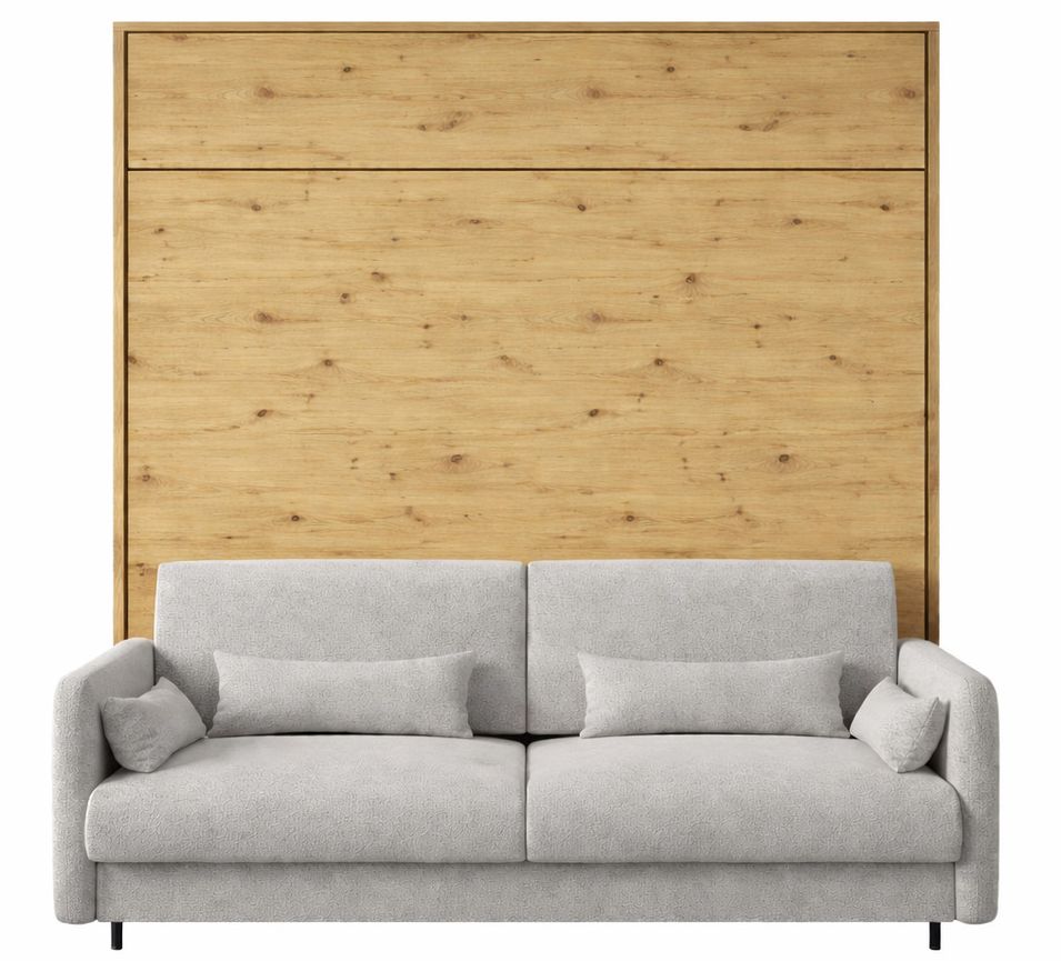 Lit escamotable vertical avec canapé tissu NOBY - Photo n°1