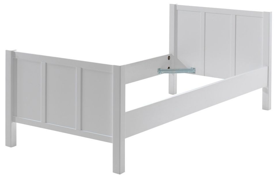 Lit pin massif blanc Carly 90x200 cm - Photo n°1