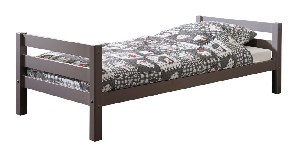 Lit pin massif taupe Pinie 90x200 cm - Photo n°1