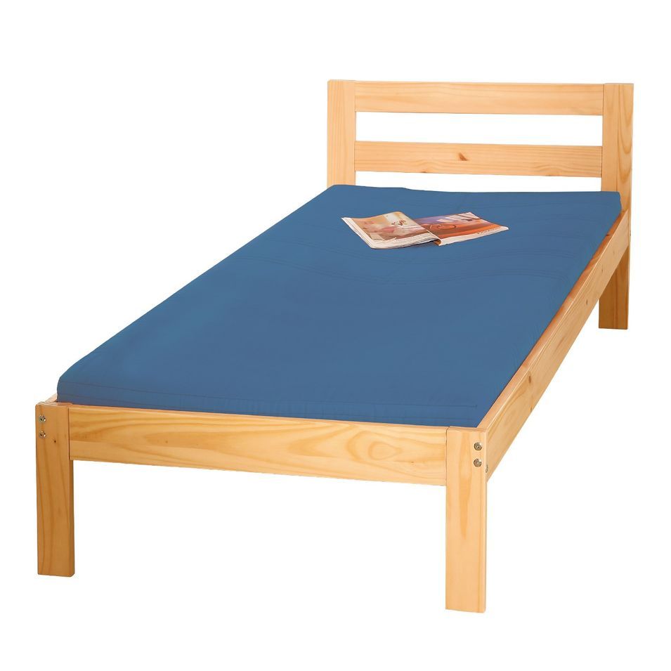 Lit pin massif vernis naturel Funky 90 - Photo n°1