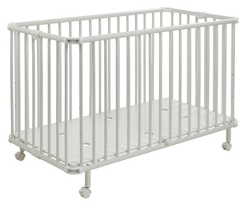 Lit pliant hêtre massif blanc Mayla 60 - Photo n°1