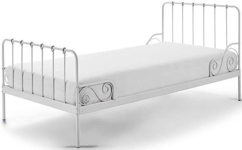 Lit simple métal blanc Alice 90x200 cm - Photo n°1