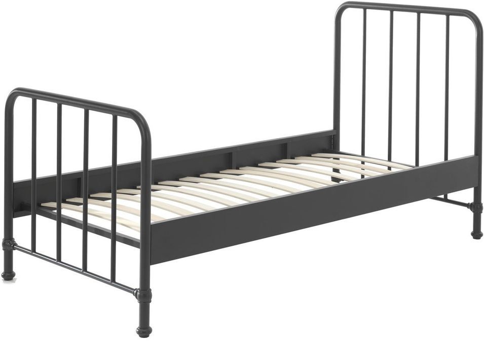 Lit simple métal noir mat Bronx 90x200 cm - Photo n°1