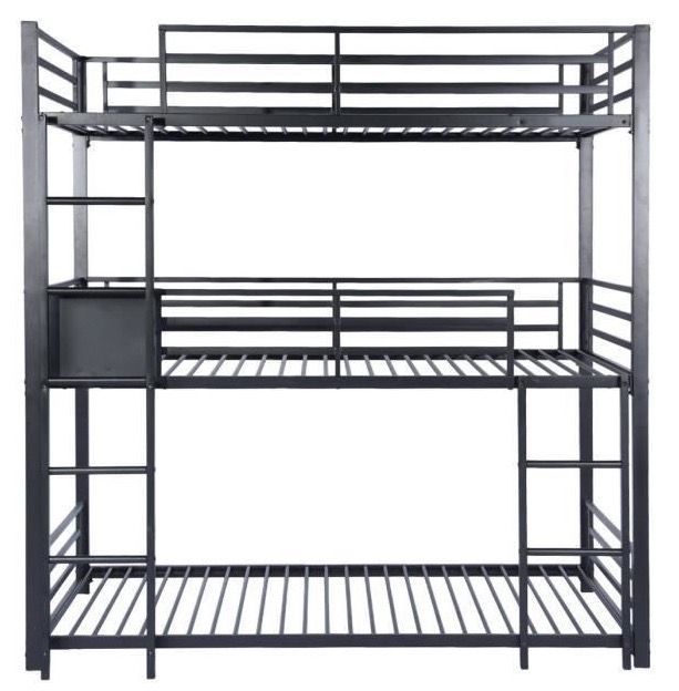 Lit superposé 3 niveaux métal 90x190 cm Trio - Photo n°1