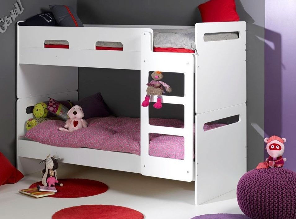 Lit superposé 90x190 cm bois blanc Féroé - Photo n°1