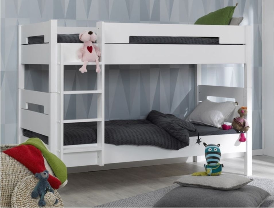 Lit superposé enfant blanc Milo 90 x 200 cm - Photo n°1