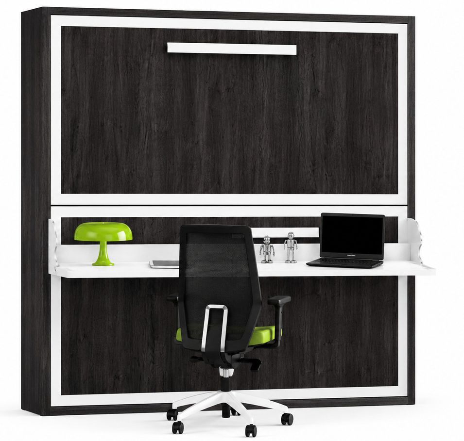 Lit superposé escamotable avec bureau MELINA – 2 couchages et bureau intégré - Photo n°1