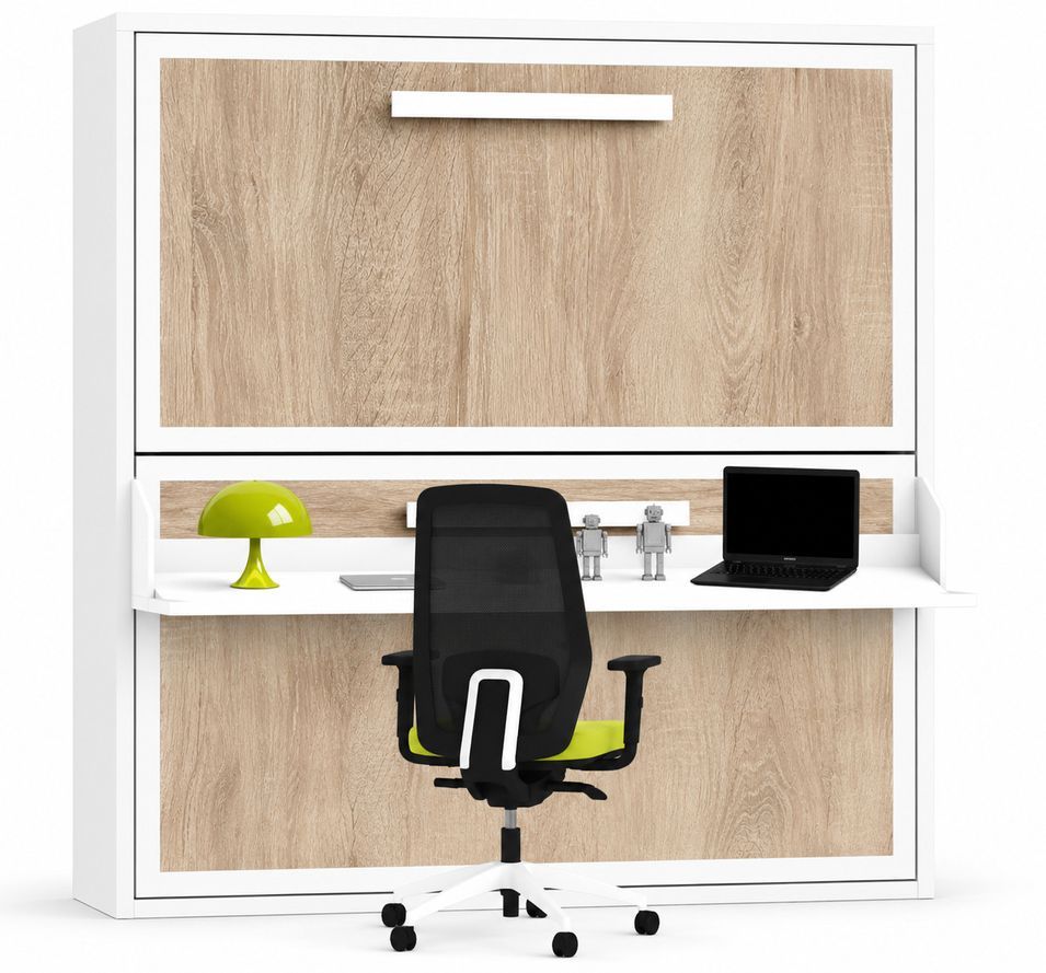 Lit superposé escamotable avec bureau MELINA – 2 couchages et bureau intégré - Photo n°1