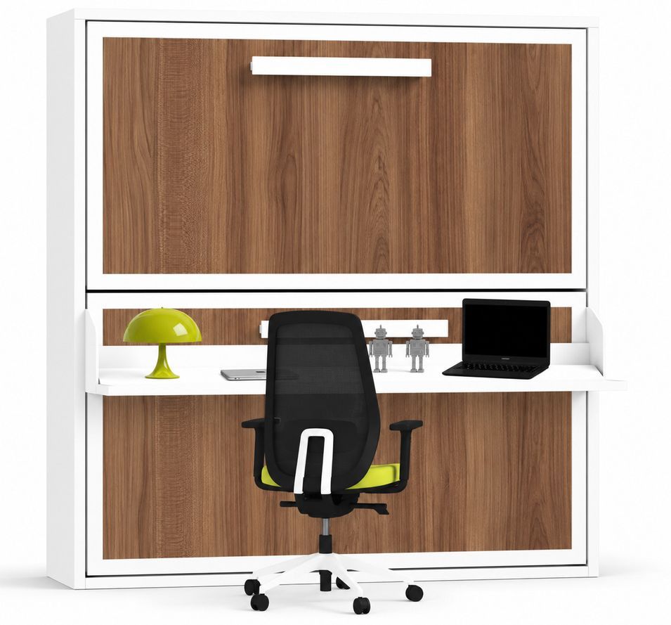 Lit superposé escamotable avec bureau MELINA – 2 couchages et bureau intégré - Photo n°1