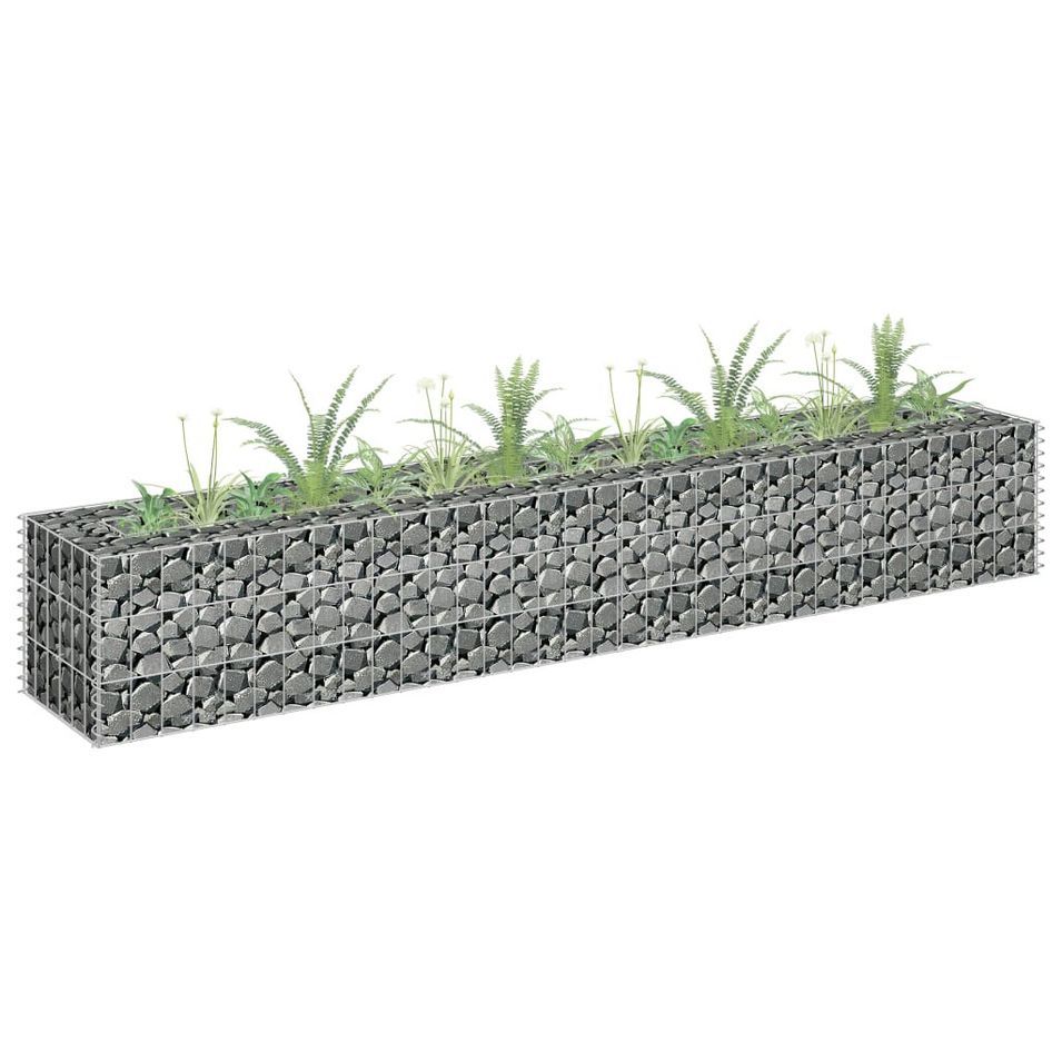 Jardinière à gabion Acier galvanisé 180x30x30 cm - Photo n°1