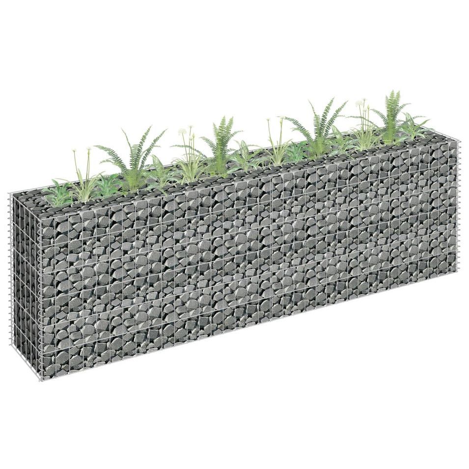 Jardinière à gabion Acier galvanisé 180x30x60 cm - Photo n°1