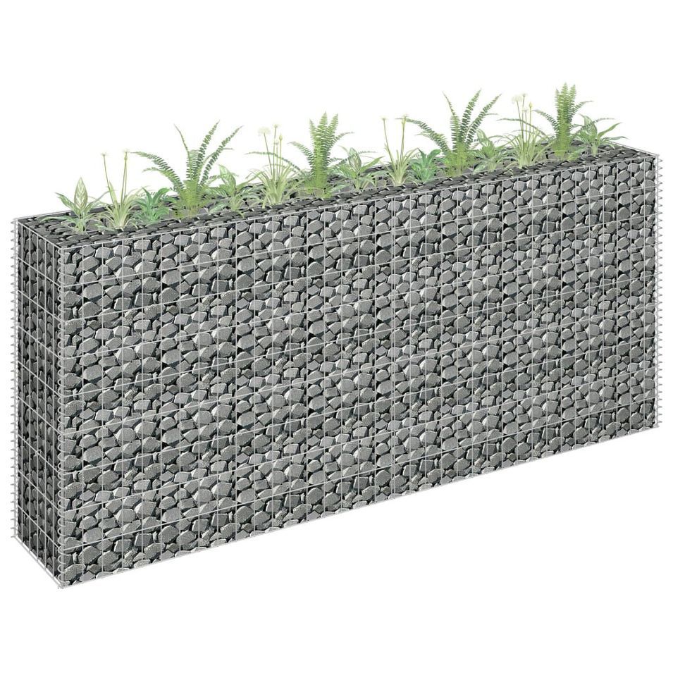 Jardinière à gabion Acier galvanisé 180x30x90 cm - Photo n°1