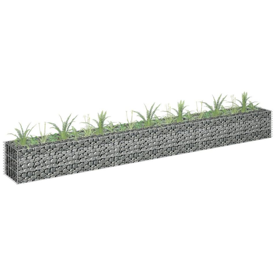 Jardinière à gabion Acier galvanisé 270x30x30 cm - Photo n°1