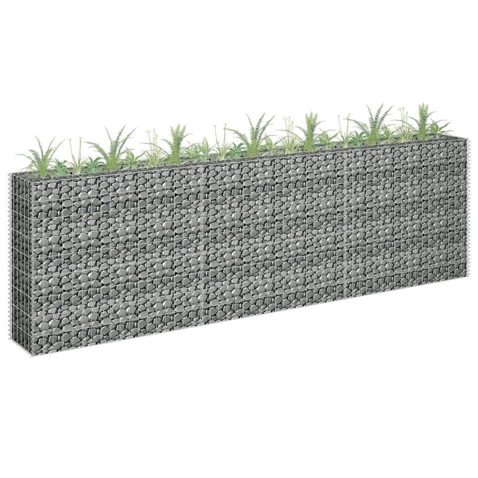 Jardinière à gabion Acier galvanisé 270x30x90 cm - Photo n°1