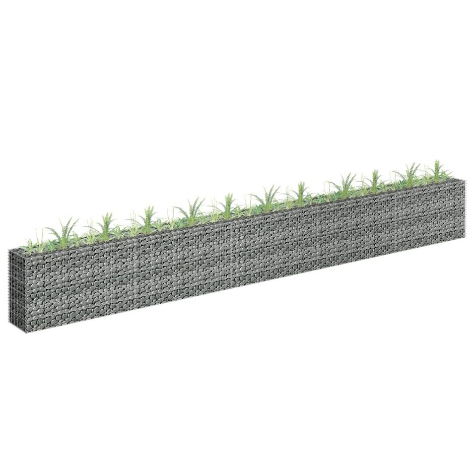 Jardinière à gabion Acier galvanisé 450x30x60 cm - Photo n°1