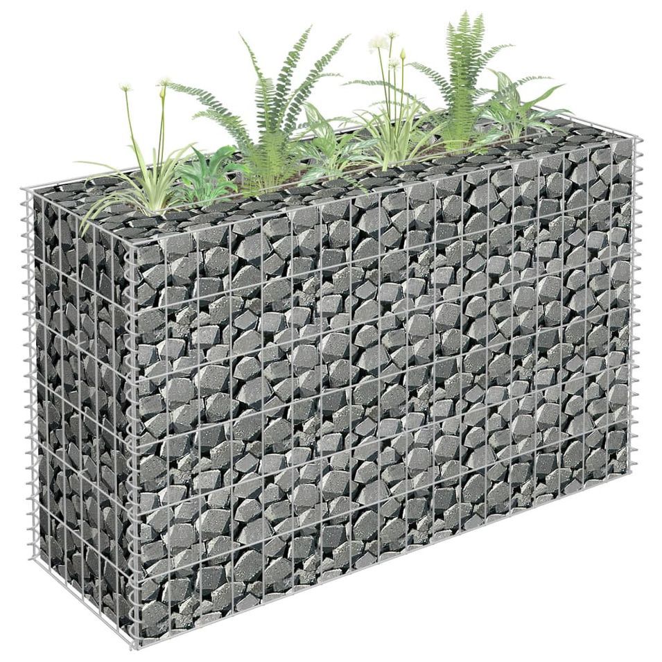 Jardinière à gabion Acier galvanisé 90x30x60 cm - Photo n°1