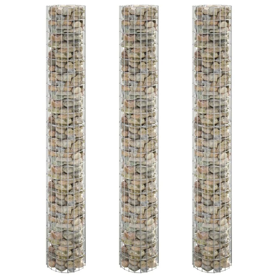 Jardinière à gabion circulaire 3pcs Acier galvanisé Ø30x200cm - Photo n°1