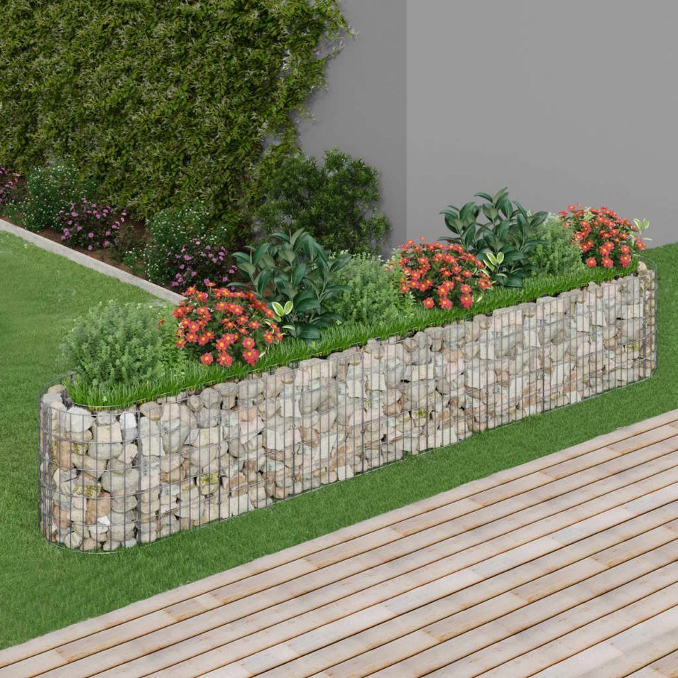 Lit surélevé à gabion Fer galvanisé 330x50x50 cm - Photo n°1