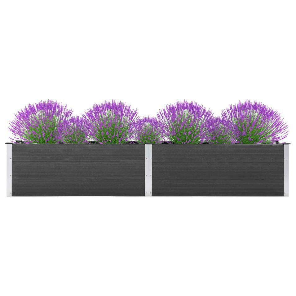Lit surélevé de jardin 200x50x54 cm WPC Gris - Photo n°1