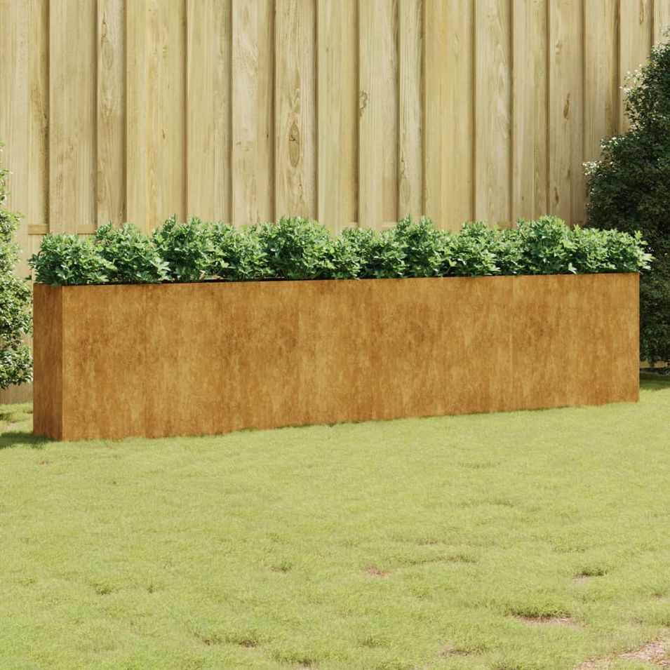 Lit surélevé de jardin 360x40x80 cm acier corten - Photo n°1