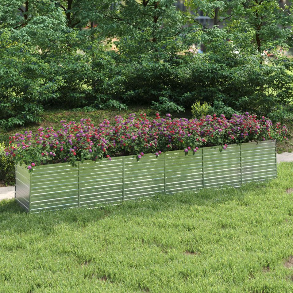 Jardinière 480x80x77 cm Acier galvanisé Argenté - Photo n°1