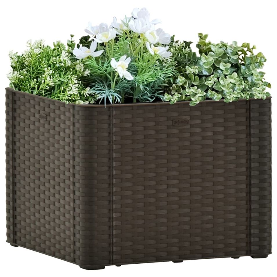 Jardinière avec système d'arrosage Moka 43x43x33 cm - Photo n°1