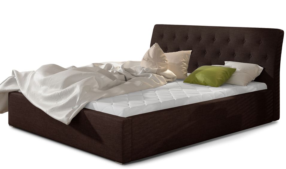 Lit tissu capitonné Venizia - Photo n°1