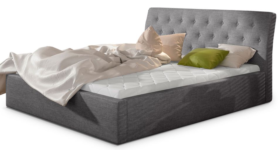 Lit tissu capitonné Venizia - Photo n°1