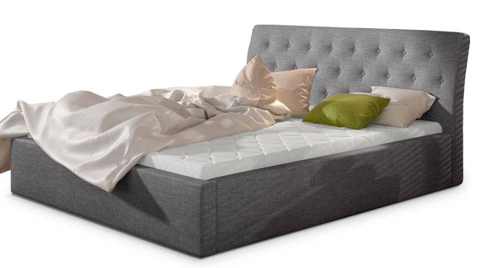 Lit tissu capitonné Venizia - Photo n°1