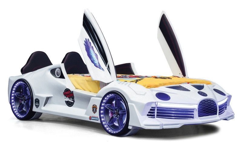 Lit voiture aero blanc à Led 90x190 cm - Photo n°1