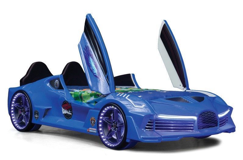 Lit voiture aero bleu à Led 90x190 cm - Photo n°1