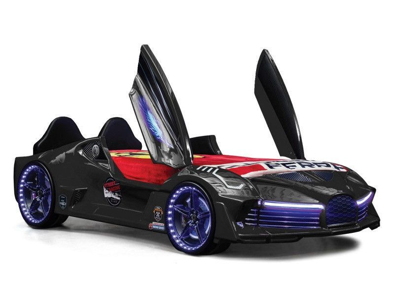 Lit voiture aero noir à Led 90x190 cm - Photo n°1