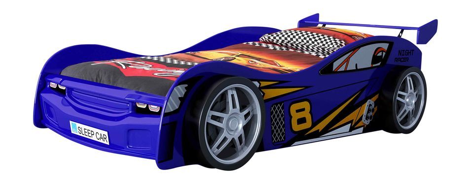 Lit voiture bleu Race - Photo n°1