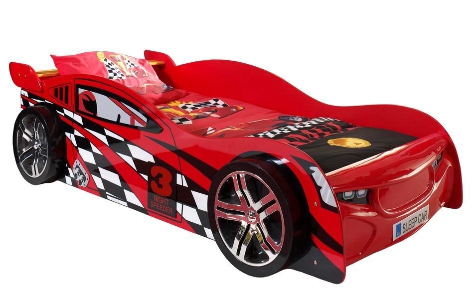 Lit voiture de course 90x200 cm SPIDER – Sommier inclus - Photo n°1