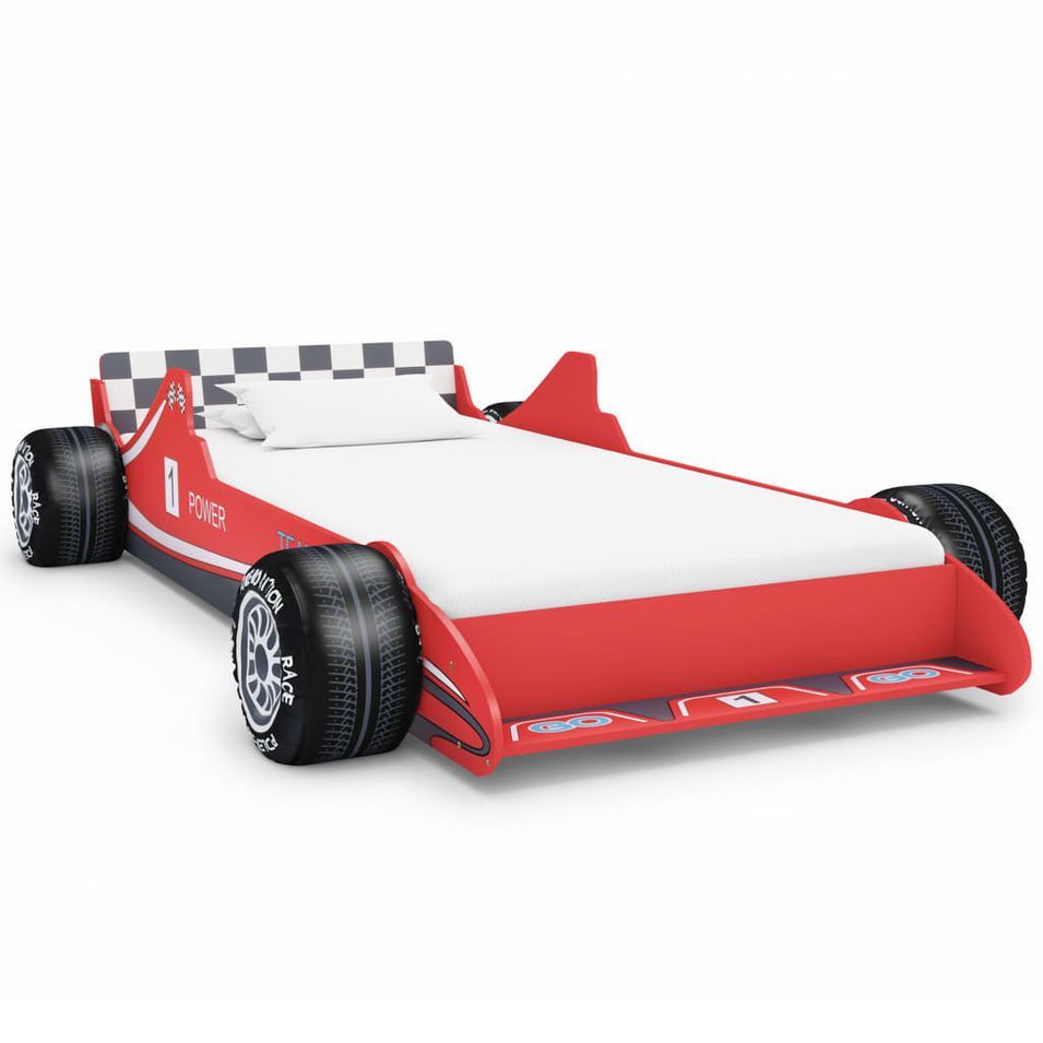 Lit voiture de course pour enfants 90 x 200 cm Rouge - Photo n°1