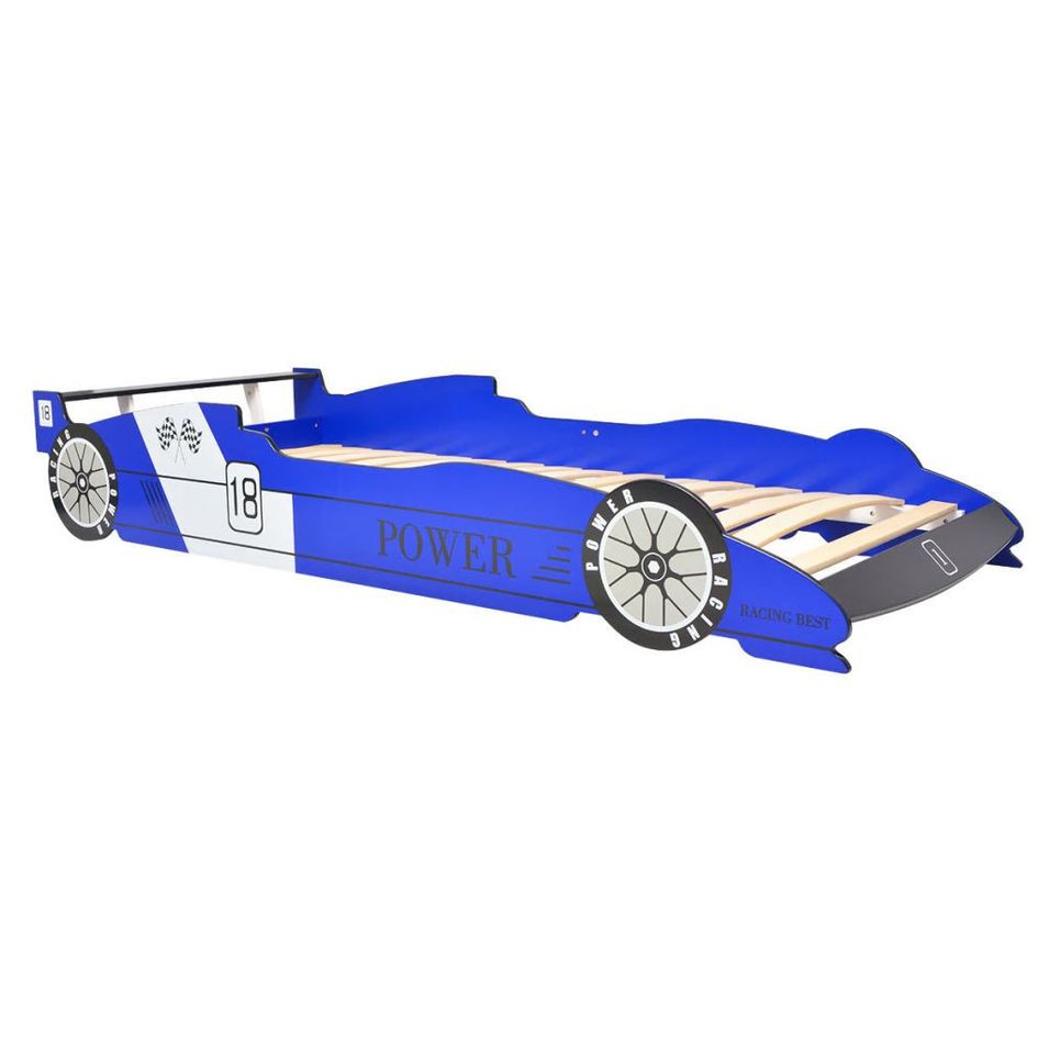 Lit voiture de course pour enfants avec LED 90 x 200 cm Bleu - Photo n°1