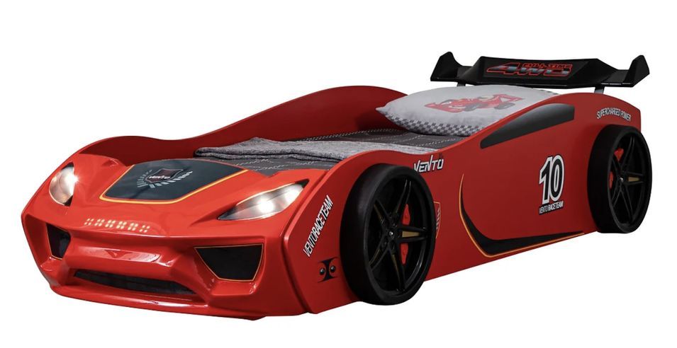 Lit voiture de course RINO avec phares LED – 90 x 190 cm - Photo n°1