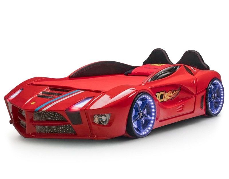 Lit voiture de course rouge Speedo 90x190 cm - Photo n°1