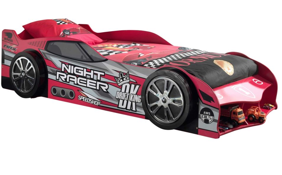 Lit voiture Formule 1 rouge à Led 90x200 cm - Photo n°1