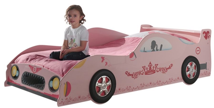 Lit voiture princesse rose Kizza 90 - Photo n°1
