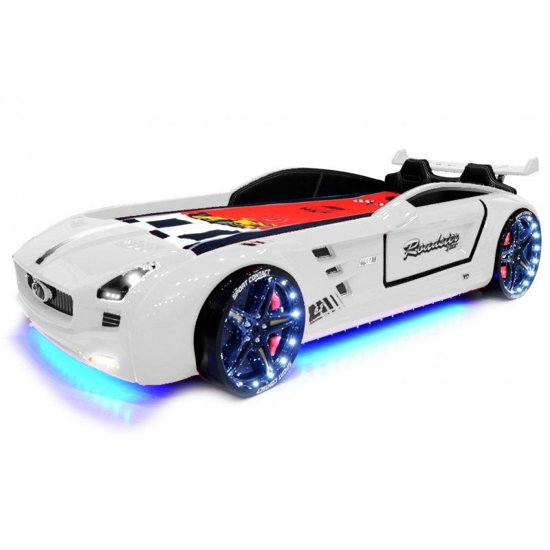 Lit voiture Roadster blanc à Led - Photo n°1