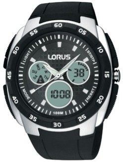 Lorus Sport - Chrono - Analogic /digital - Gent - Black / Silver - Ss - Strap R2341DX9 - Photo n°1